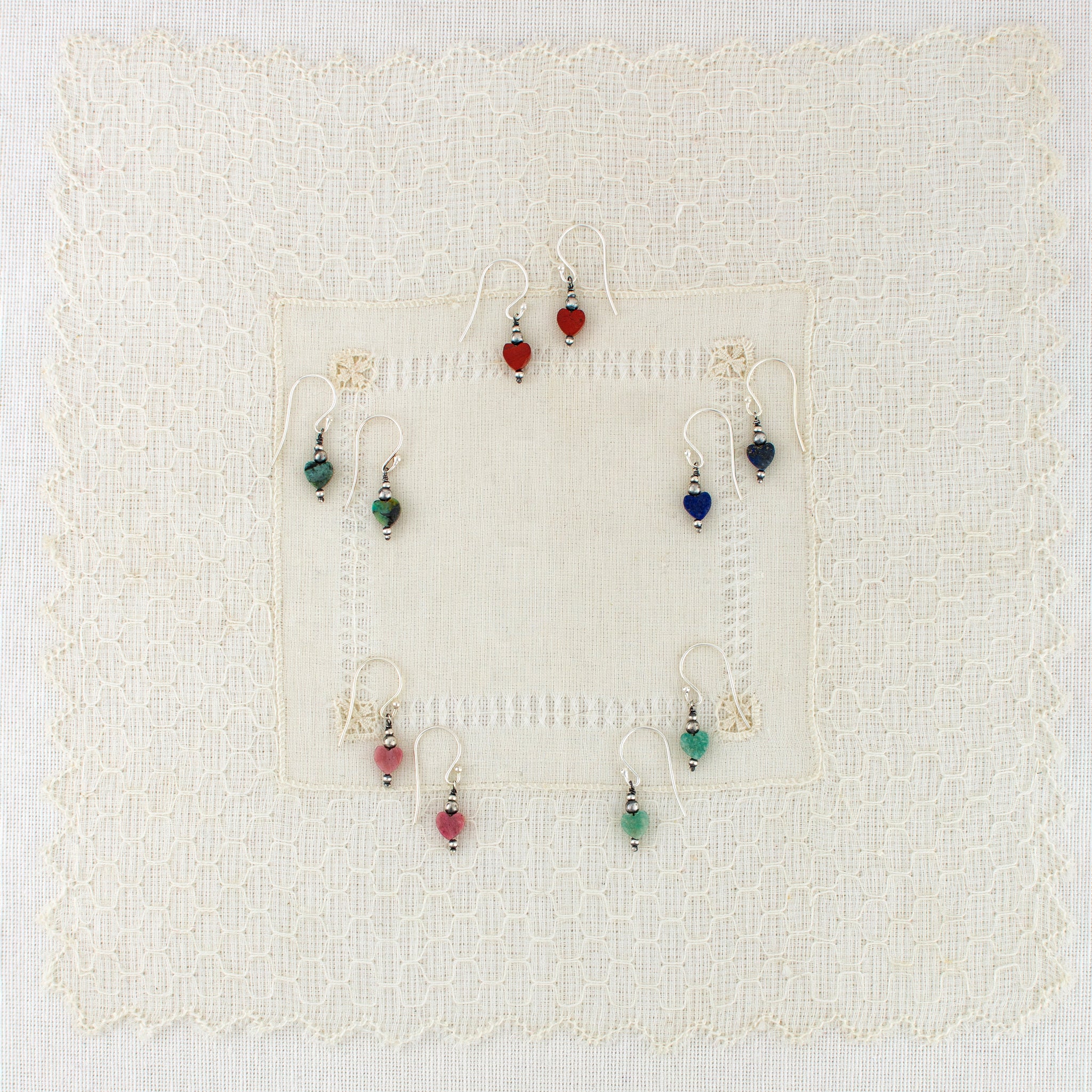 Stone Heart Earrings in Red Jasper | Available to Ship January 15, 2025