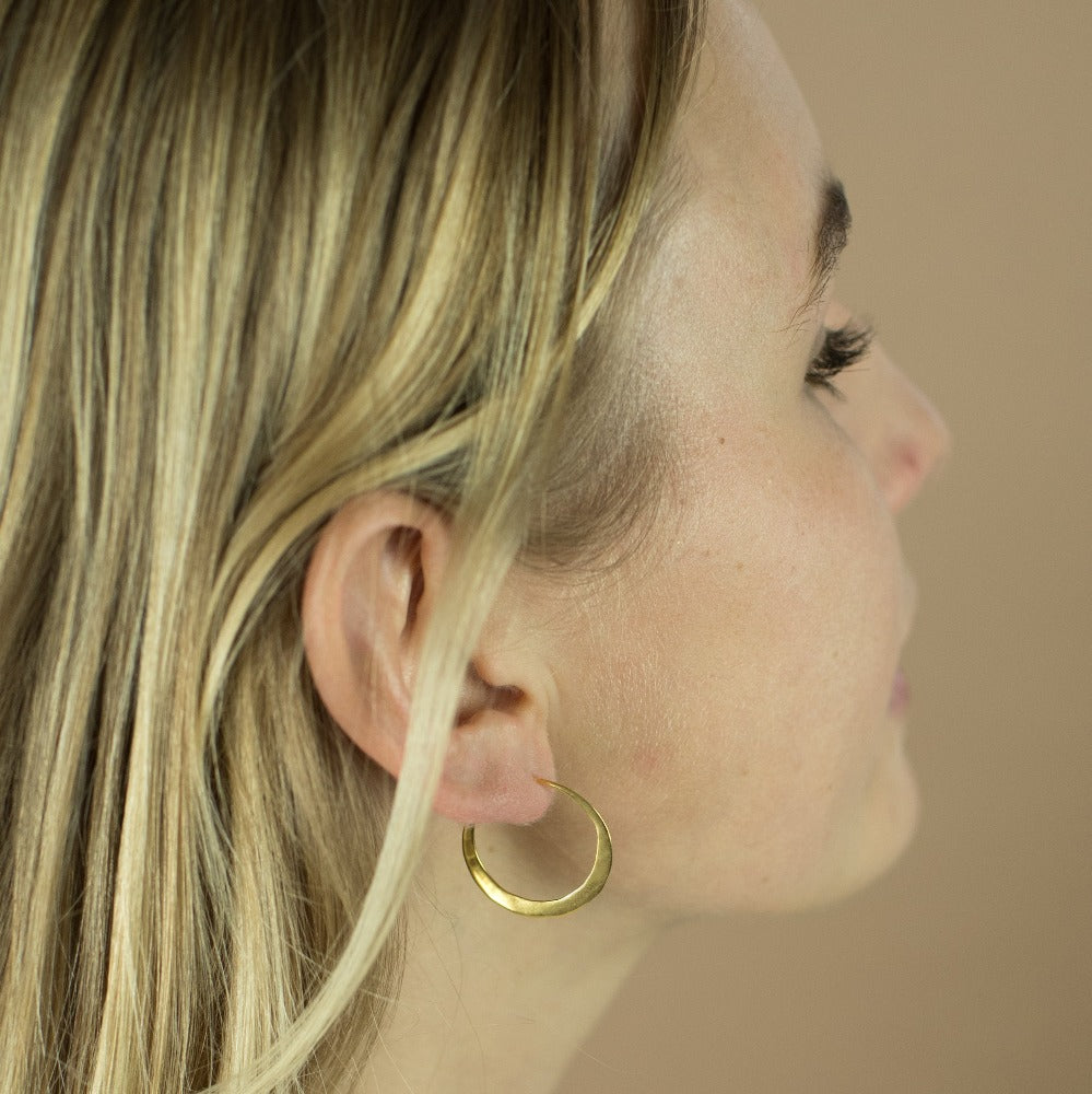 Hammered Hoops in Gold - 1" | Available to Ship July 23, 2026