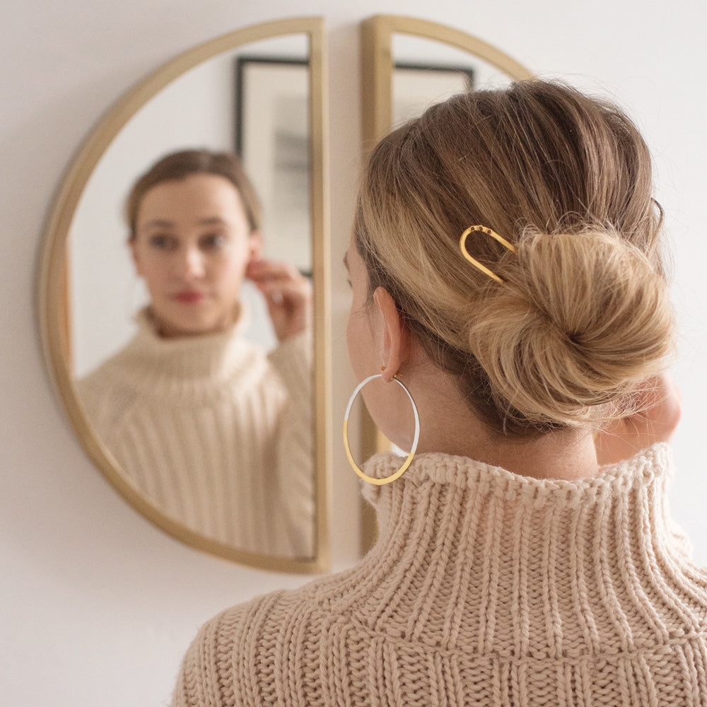 Gold Dipped Hammered Hoops - 3" - FINAL SALE