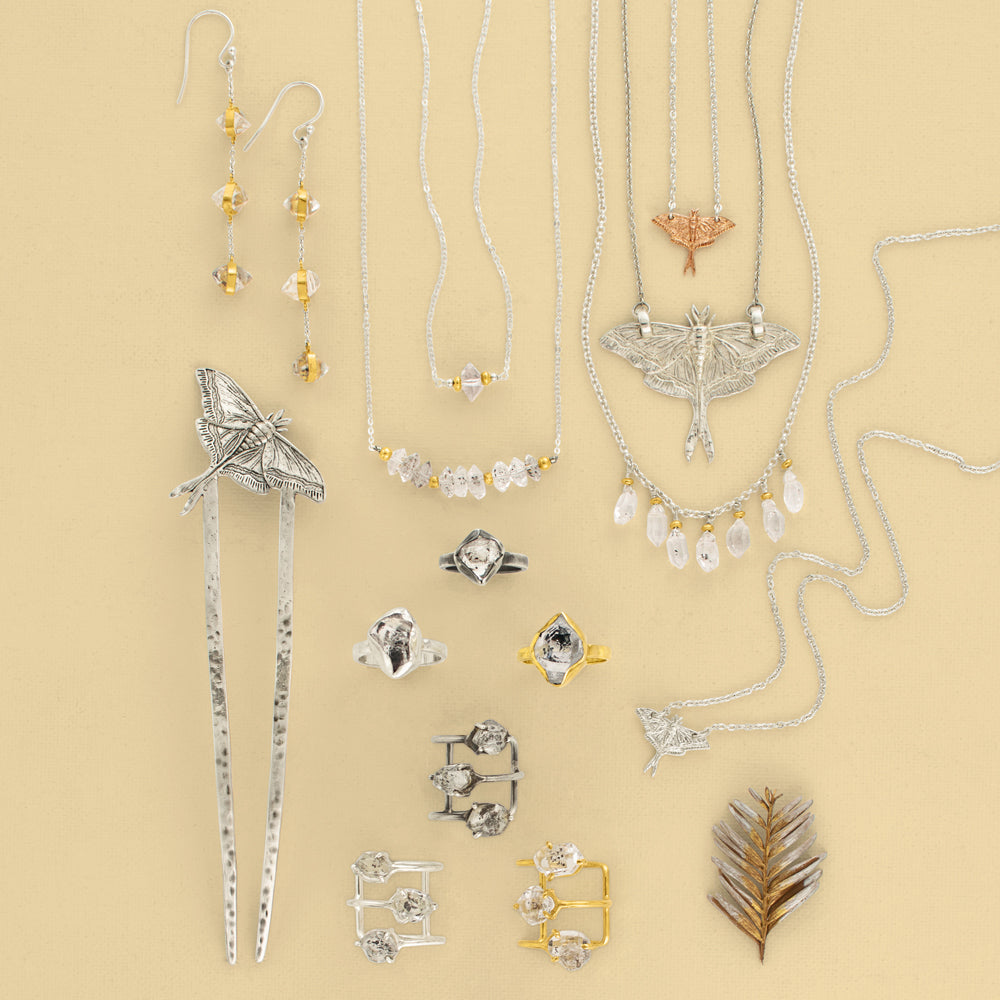 Herkimer Drop Earrings - 3-stone - FINAL SALE