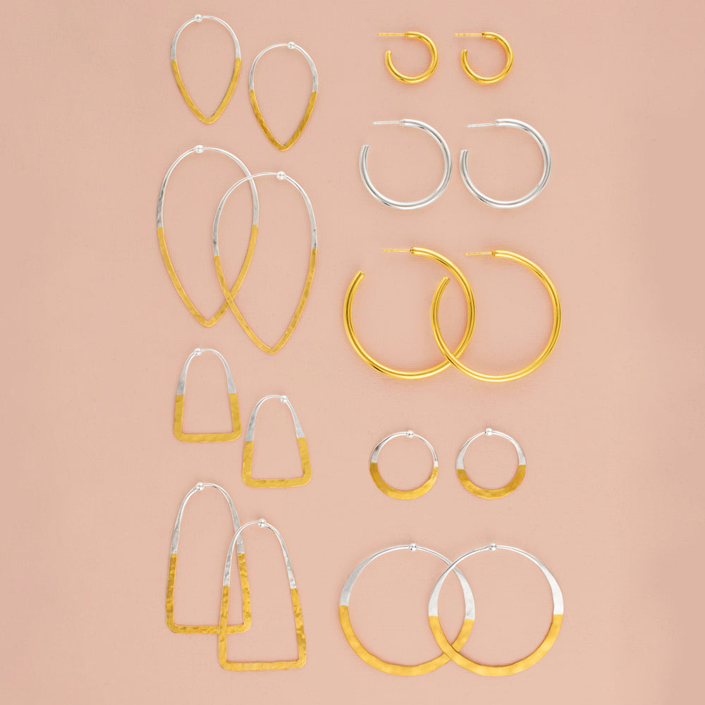Gold Dipped Stirrup Hoops - Large - FINAL SALE