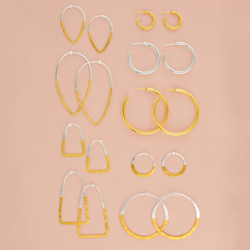 Gold Dipped Stirrup Hoops - Large
