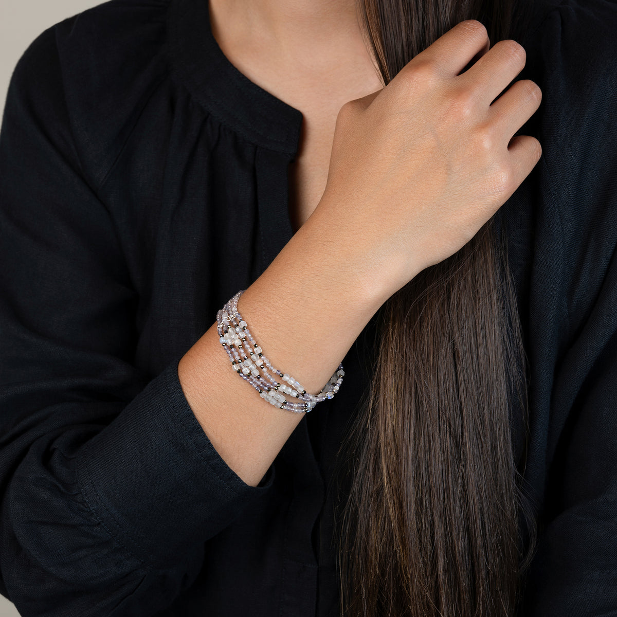 Beaded Blanket Stretch Bracelet Set - Starry Pattern