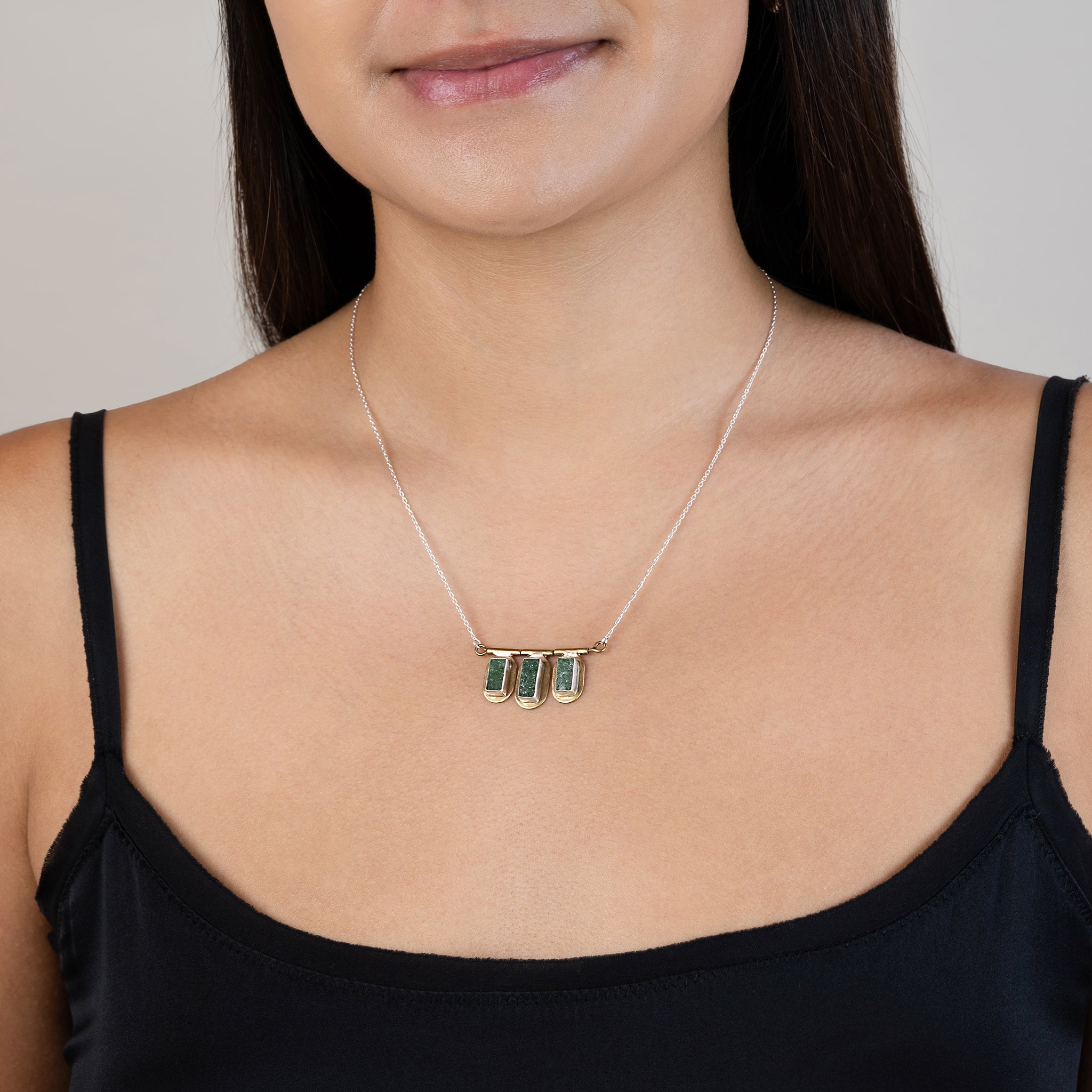 Petrified Forest Necklace in Green Strawberry Quartz | Available to Ship September 10, 2026