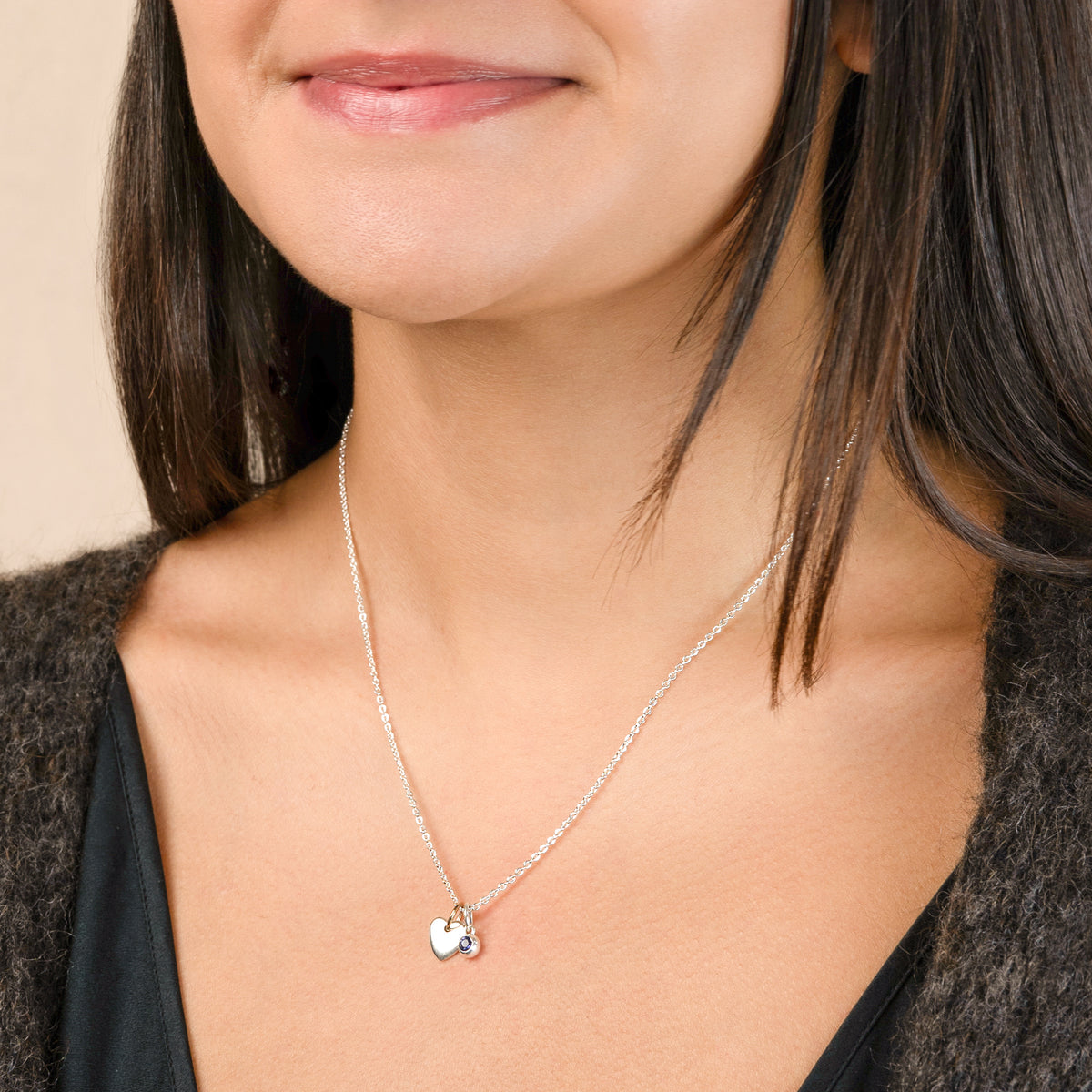 Loved Birthstone Charm Necklace - September/ Iolite | Available to Ship October 30, 2026