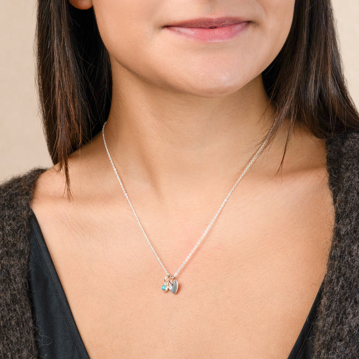 Loved Birthstone Charm Necklace - December/ Turquoise | Available to Ship October 30, 2026