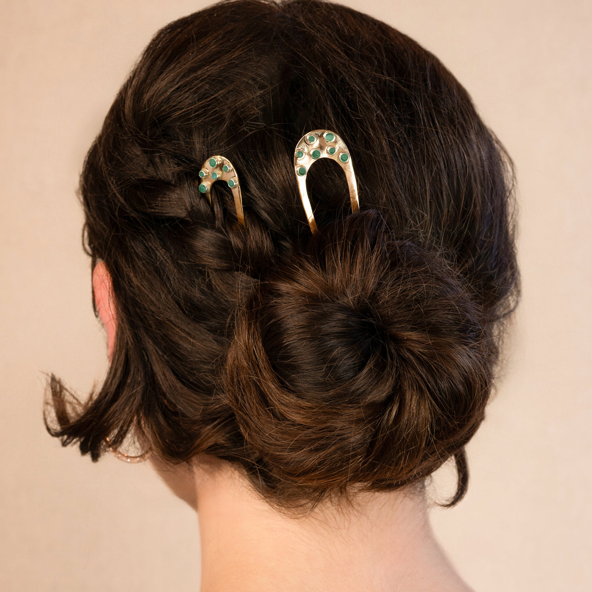Bejeweled Hair Pin in Emerald - 5" L | Available to Ship October 30, 2026