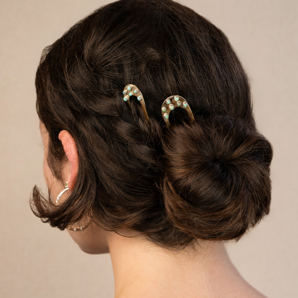 Bejeweled Hair Pin in Turquoise - 5" L | Available to Ship October 30, 2026