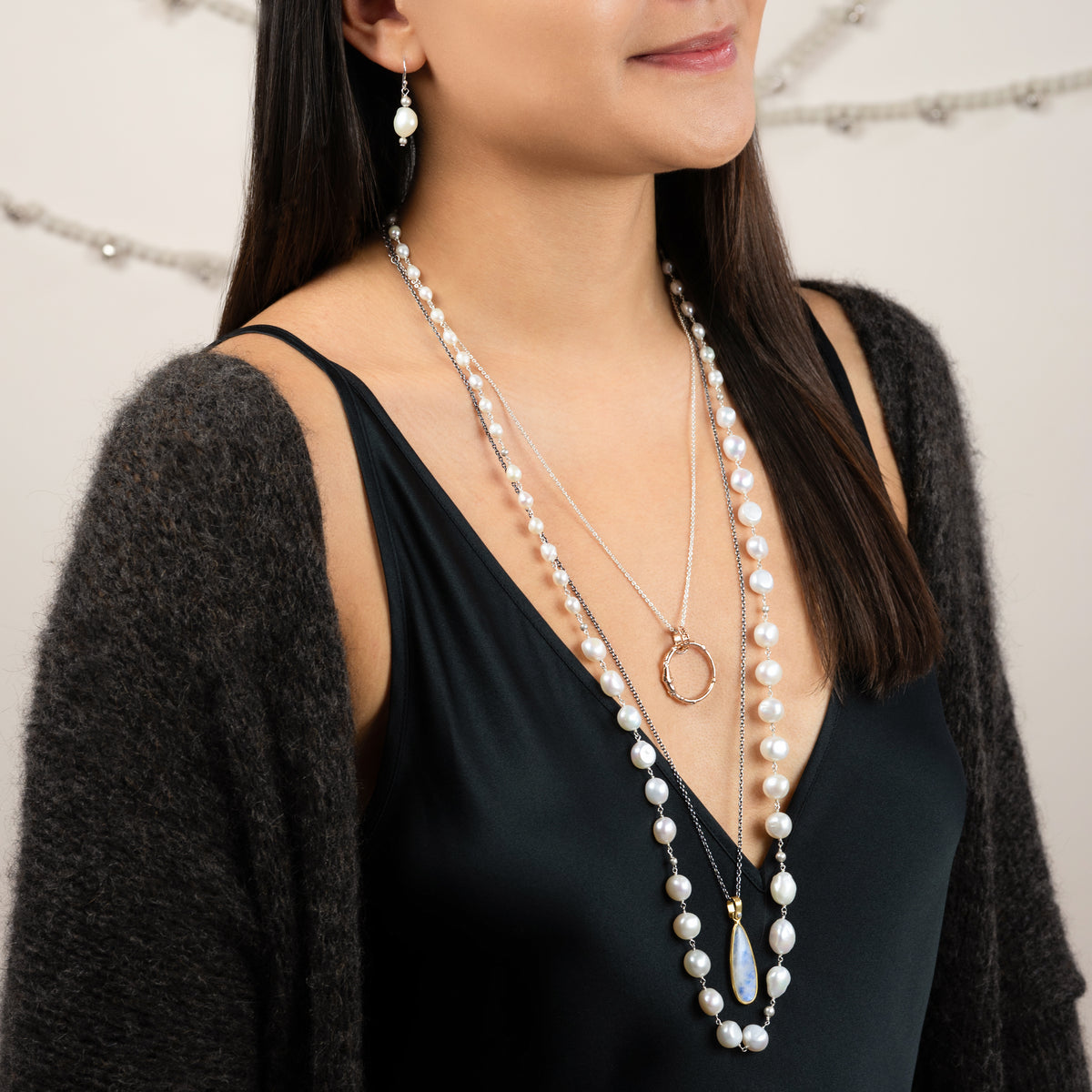 Pearl & Satin Earrings