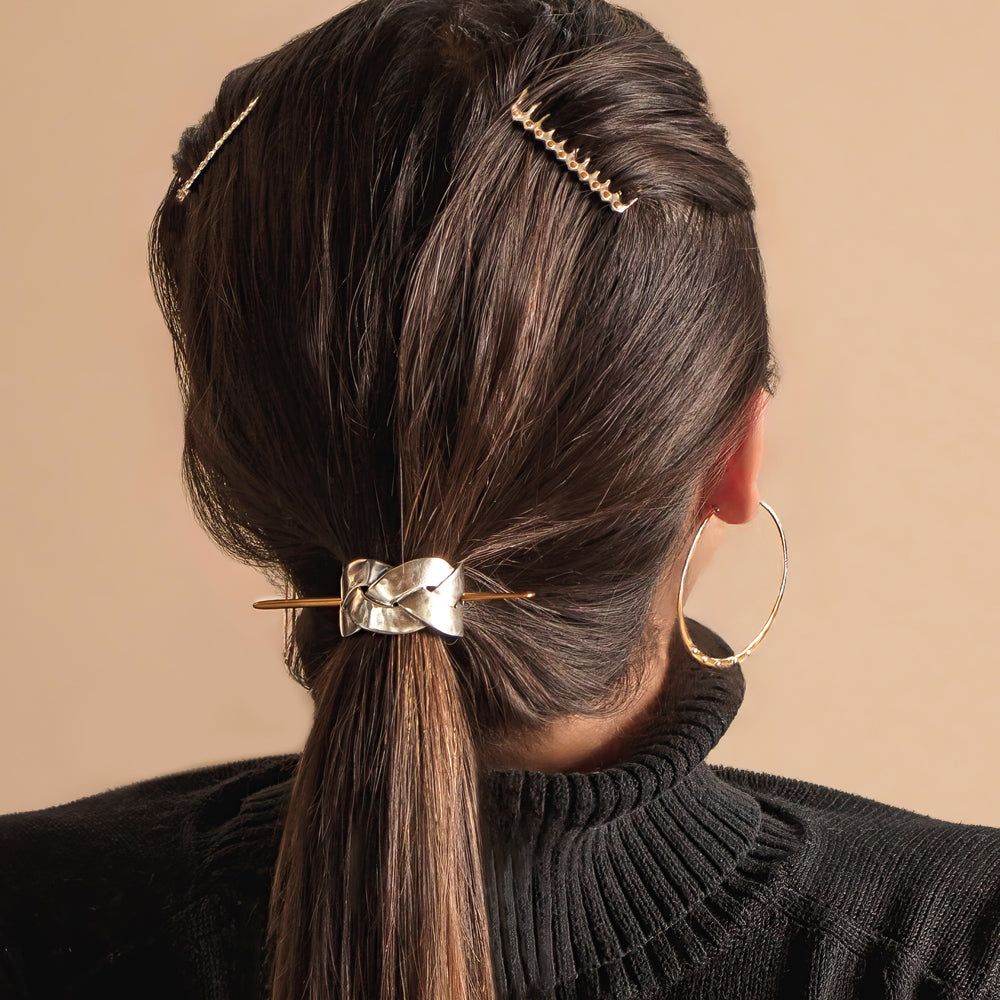 Riveted Hair Comb in Silver - Small