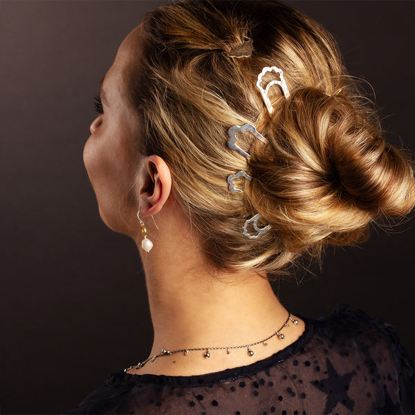 Trefoil Hair Pin in Silver - Small | Available to ship 1/17/24
