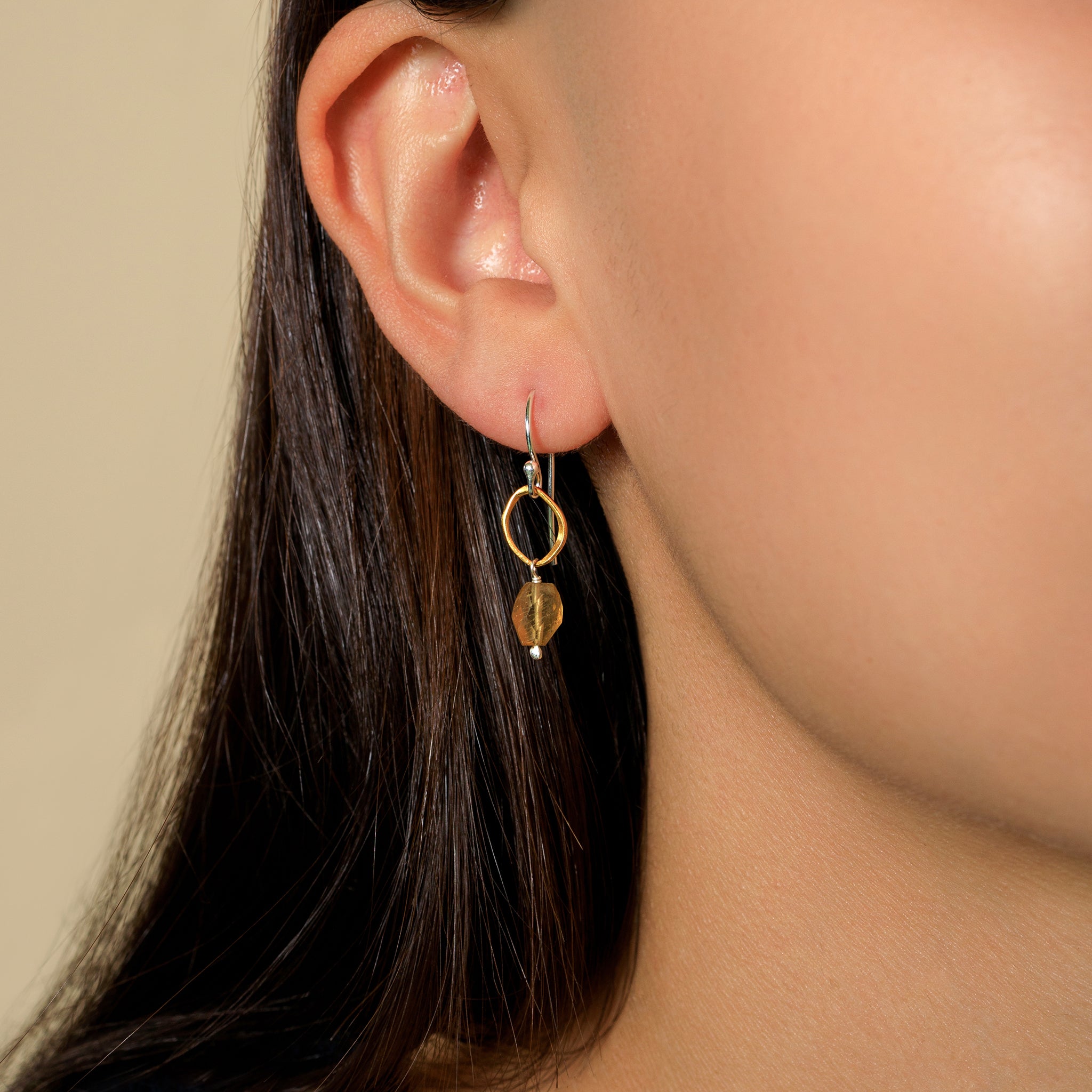 Orbit Earrings in Citrine