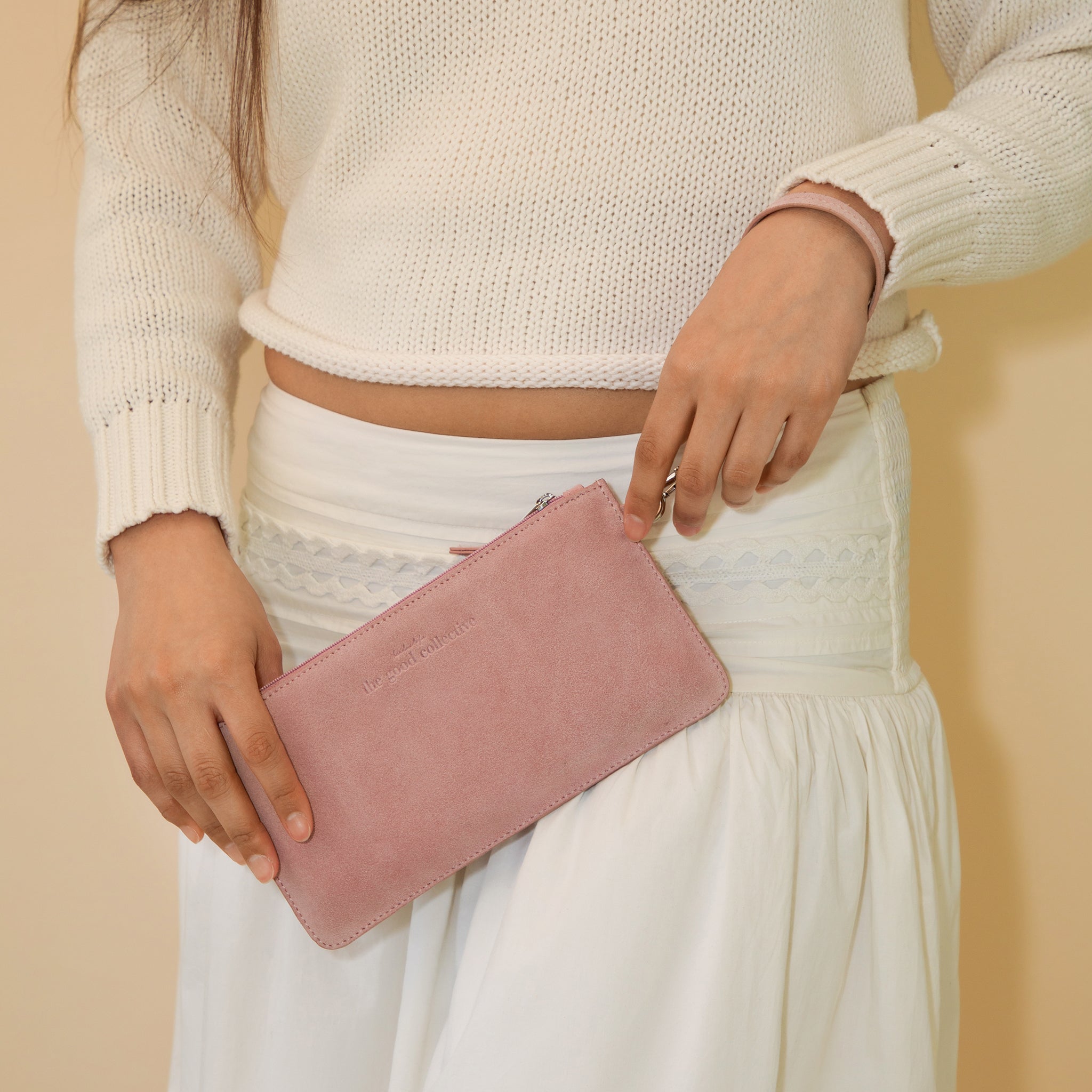 Suede Go Bag in Blush