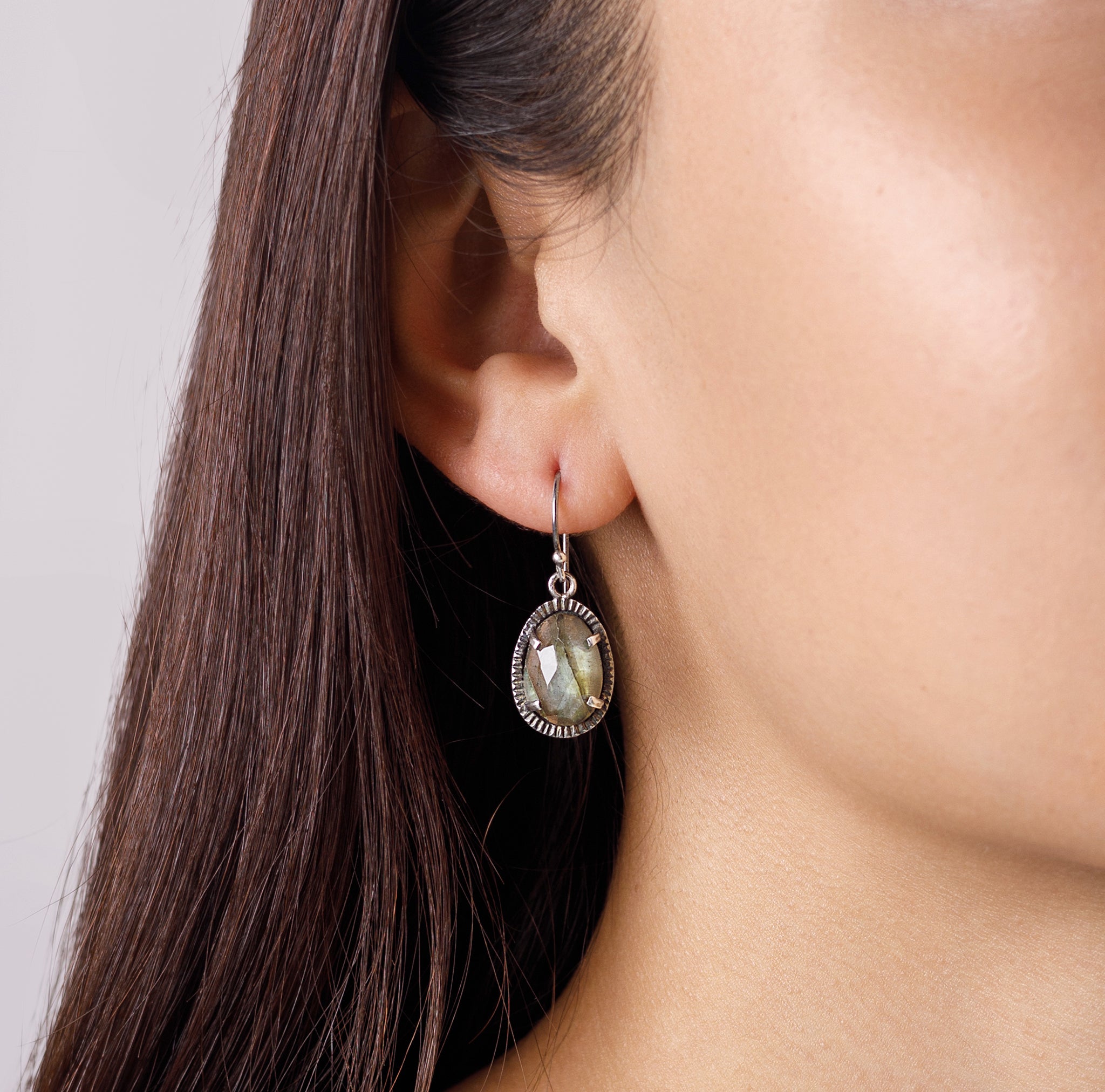 Dark & Lovely Earrings in Labradorite