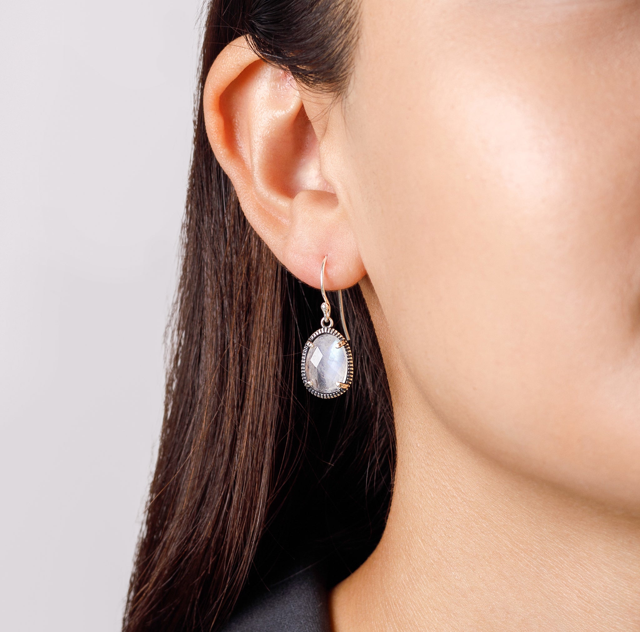 Dark & Lovely Earrings in Moonstone