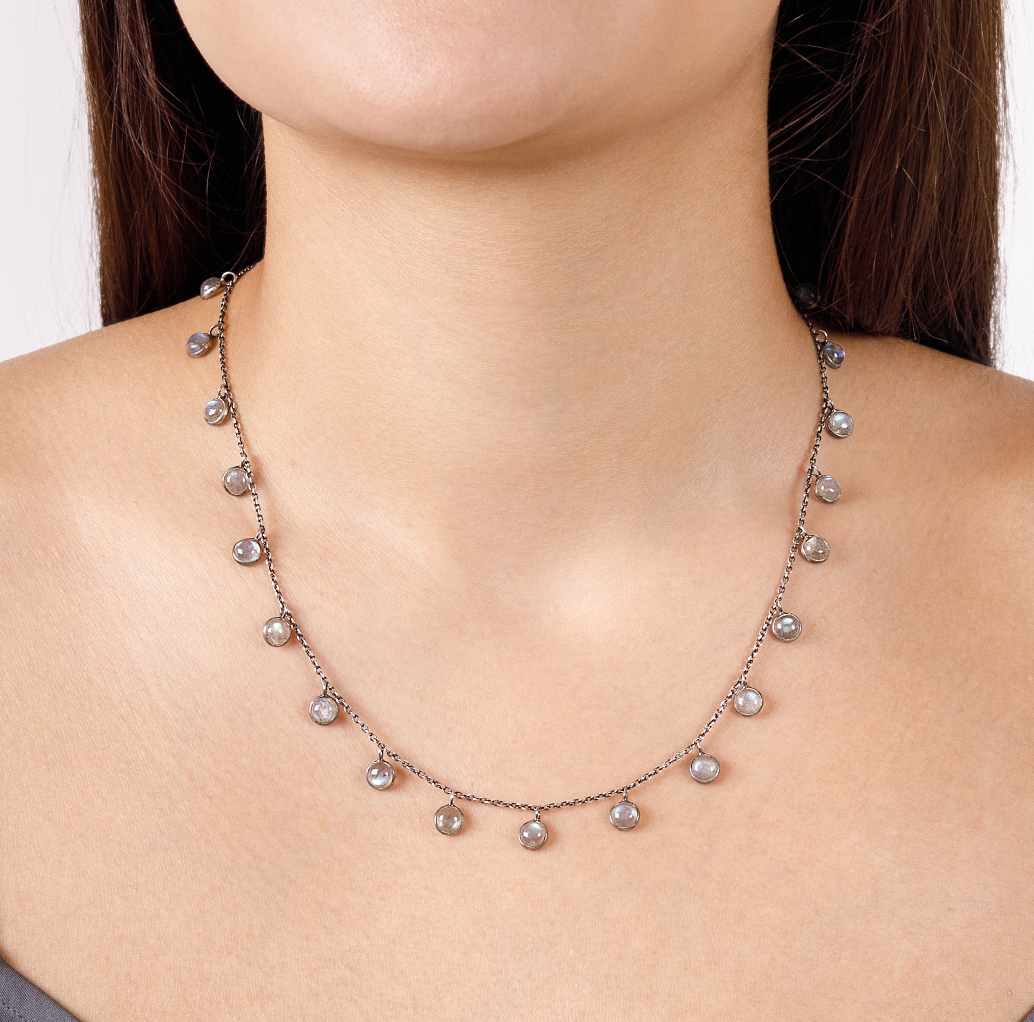 So Many Moons Necklace in Labradorite