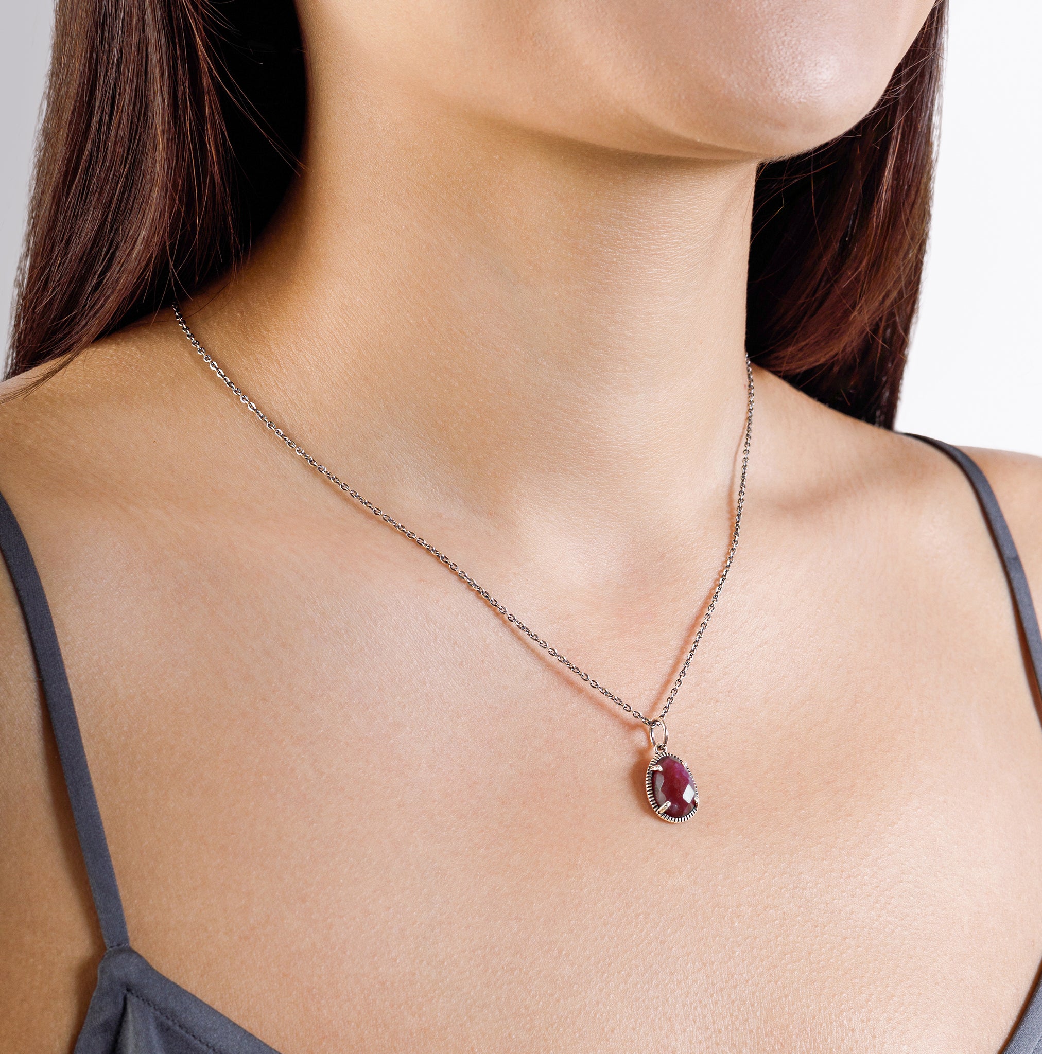 Dark & Lovely Necklace in Ruby