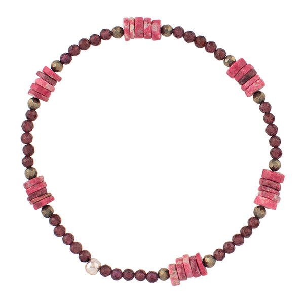 Pyrite's Booty Bracelets in Garnet & Rosalite