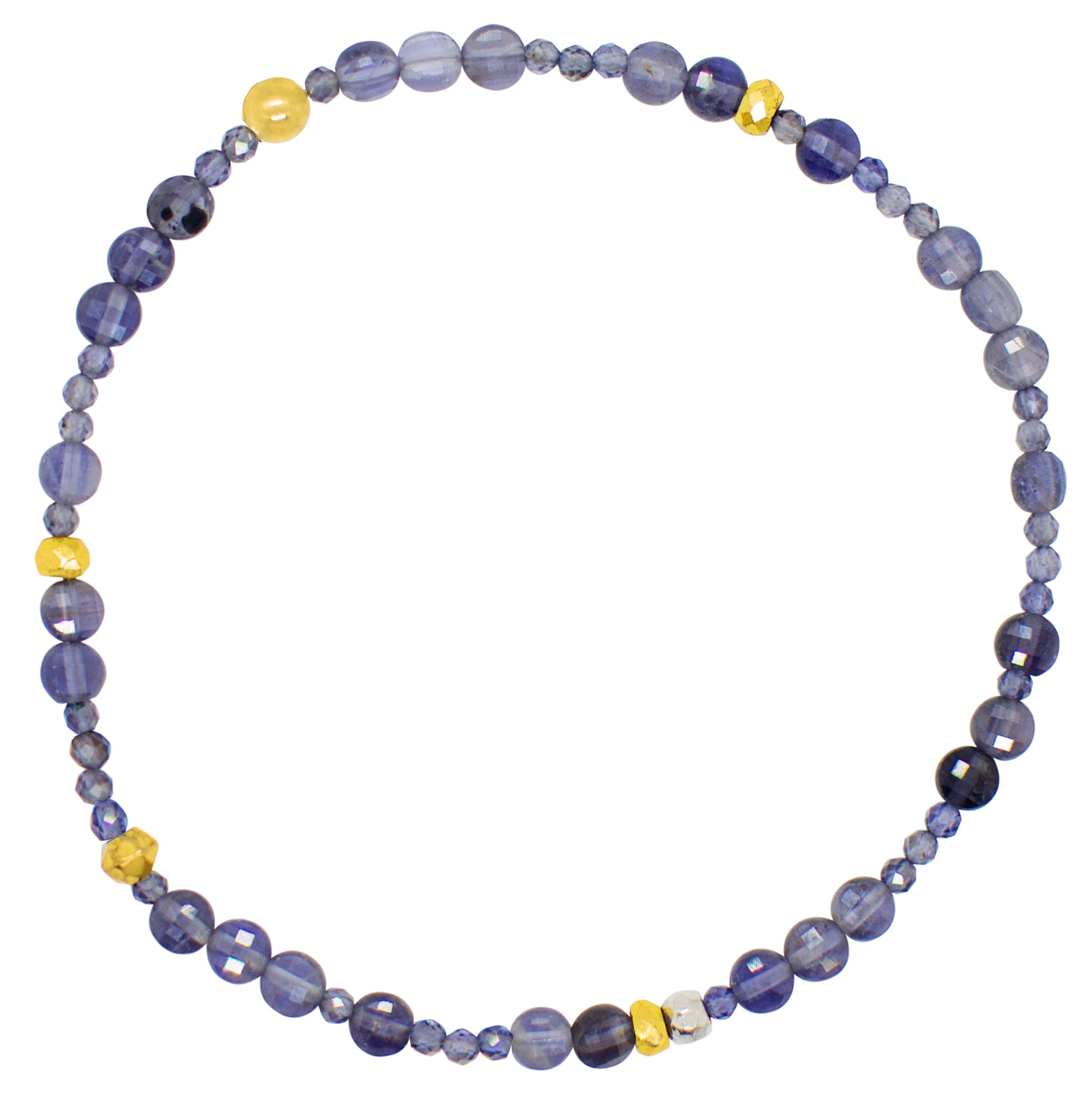 Pyrite's Booty Bracelet in Mixed Iolite Coins & 2mm