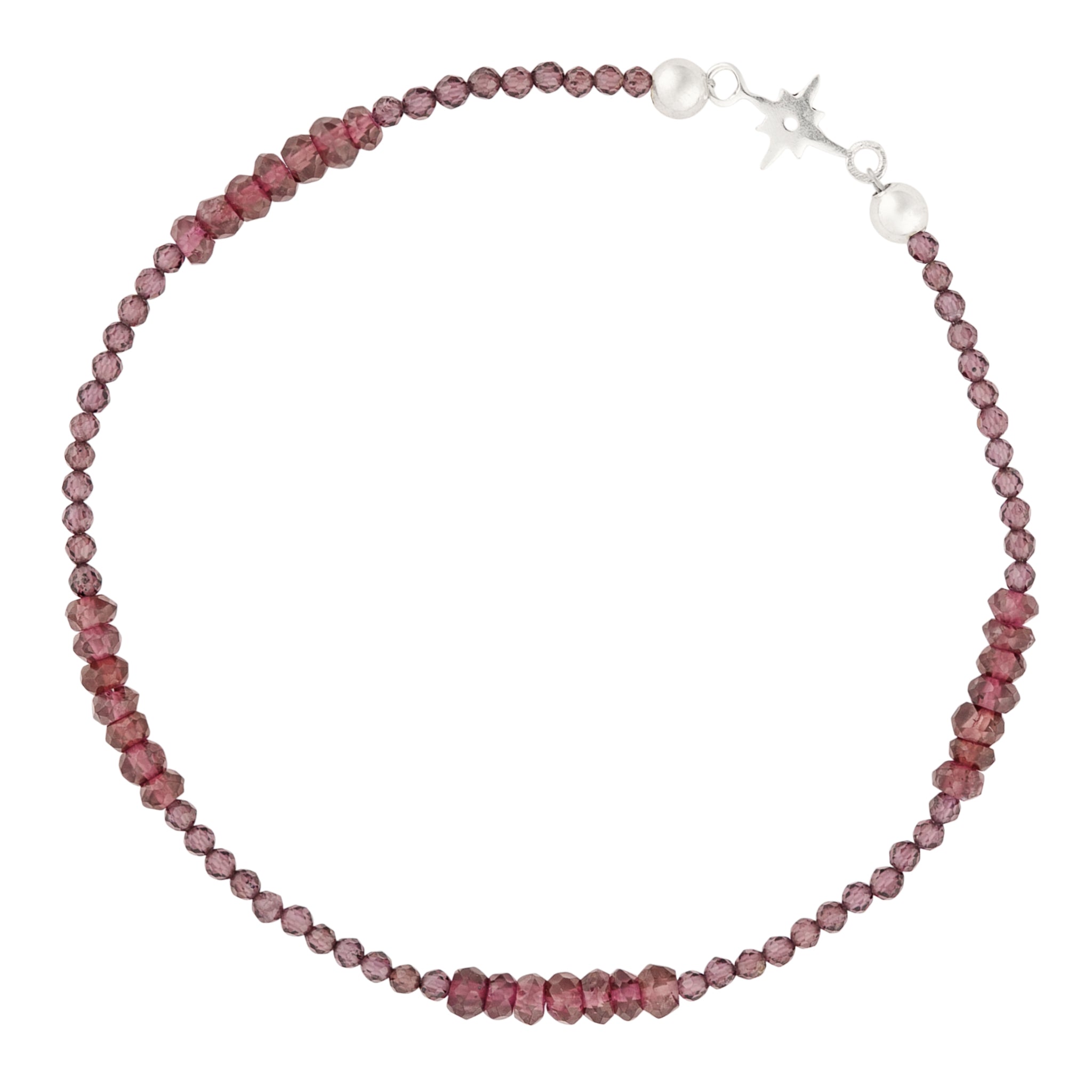 Pyrite's Booty Bracelet in Garnet & Silver Star