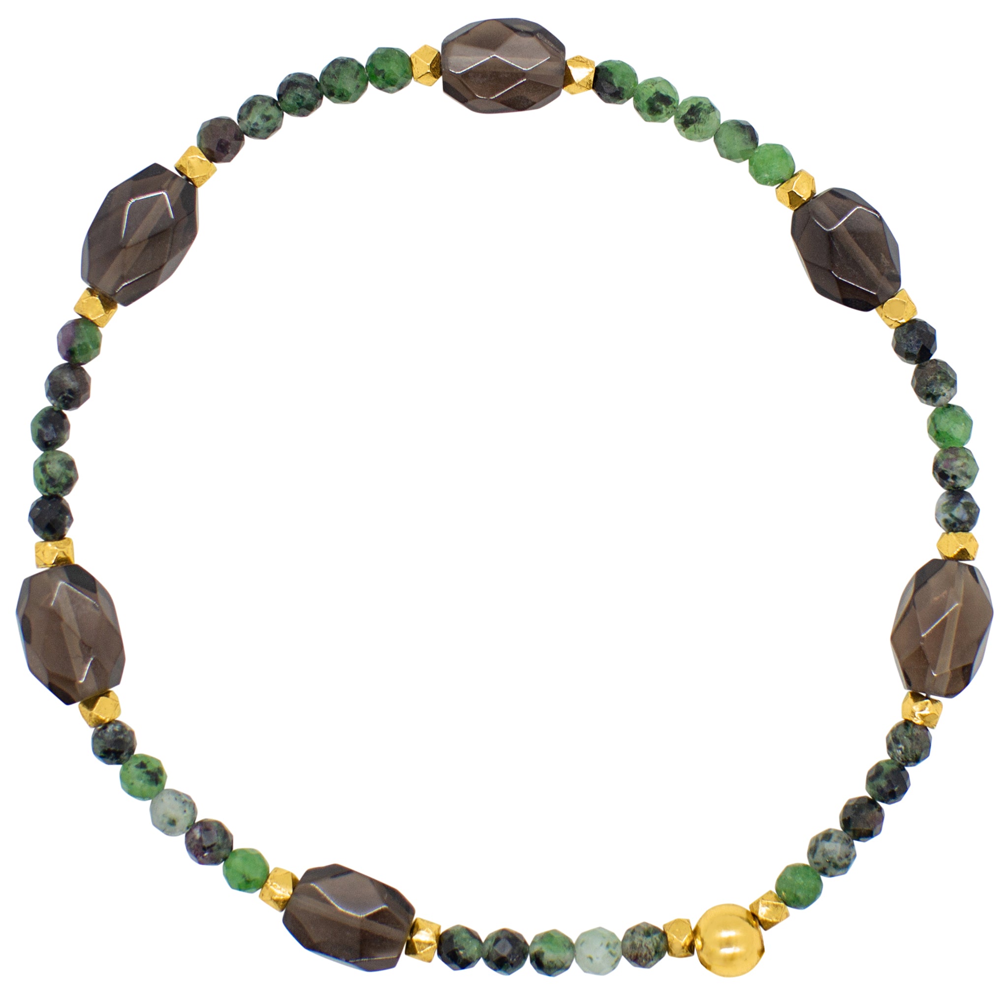 Pyrite's Booty Bracelet in Ruby Zoisite & Smoky Topaz