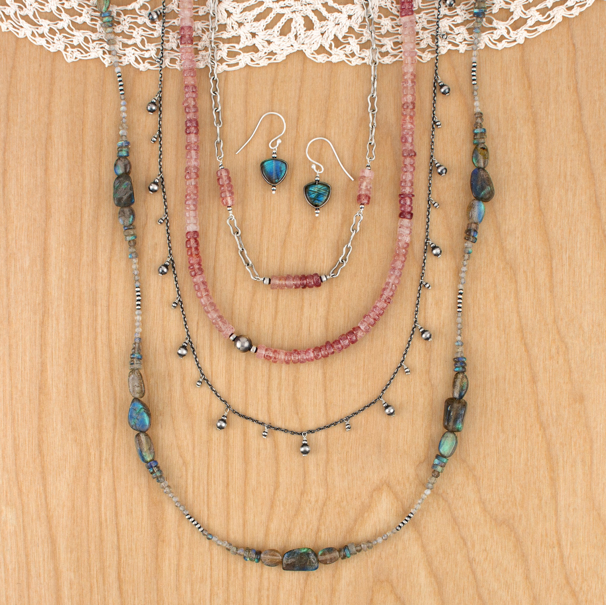 Labradorite Bonfire Strand Necklace