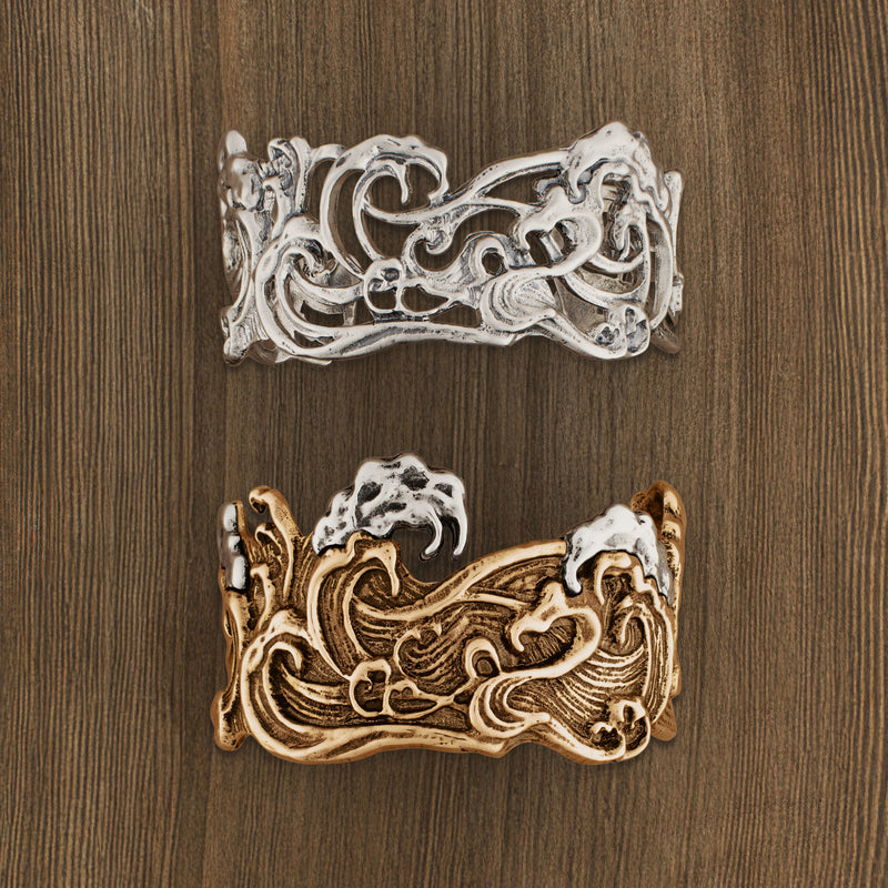 Waves of Joy Cuff Bracelet in All Silver