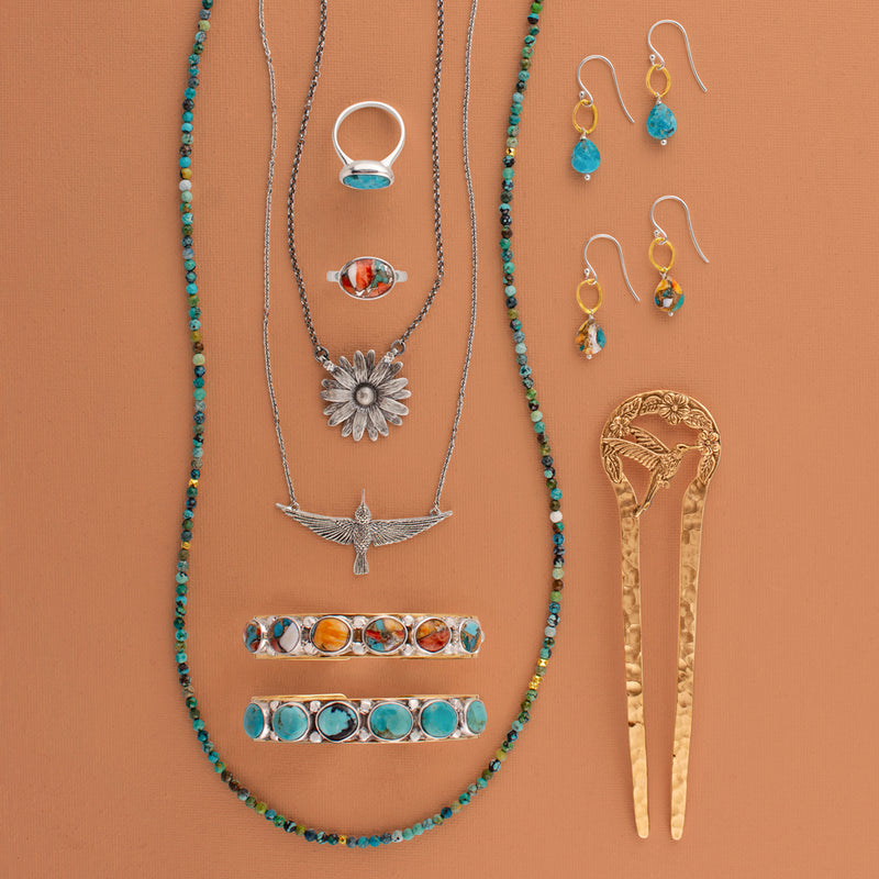 Tabula Rasa Turquoise Strand Necklace - 30-32"