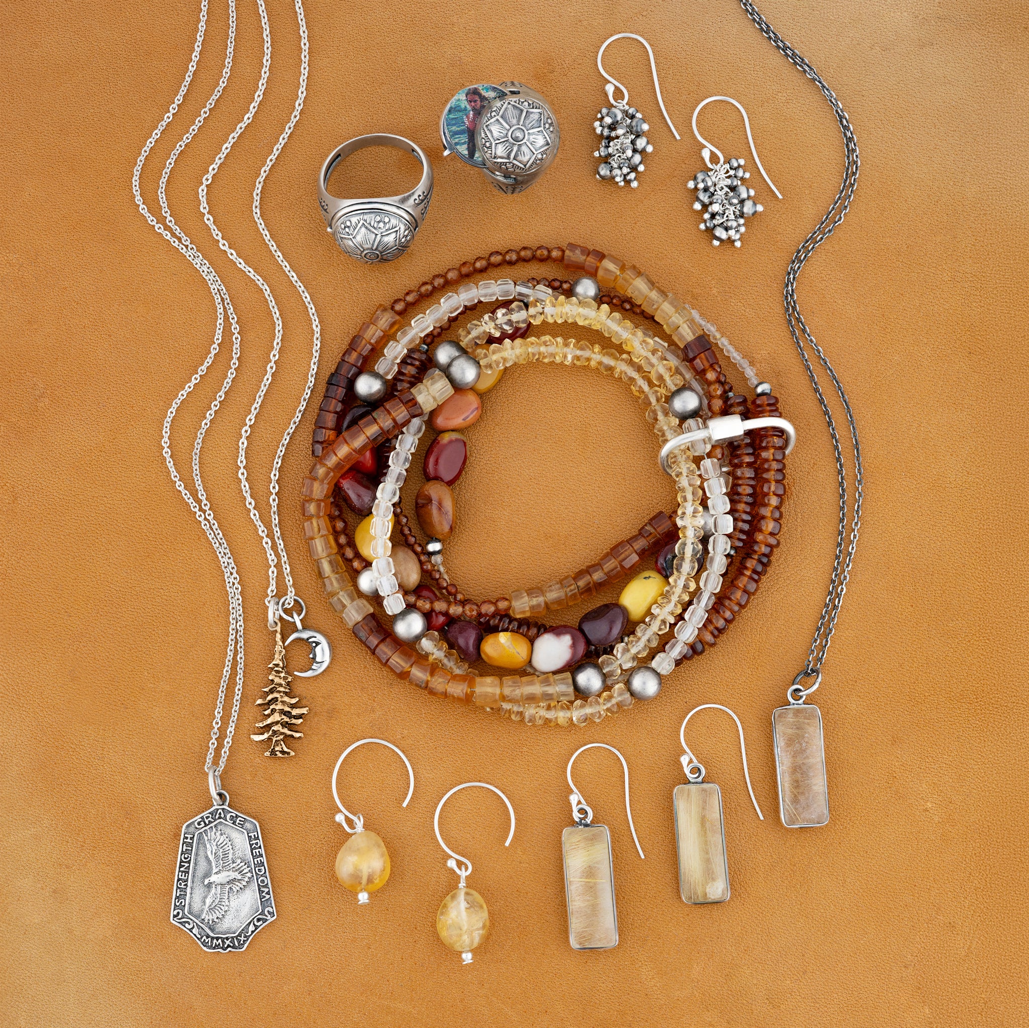 Nature Saint Necklace in Sterling Silver - Hawk: Strength | Grace | Freedom | Available to Ship August 7, 2026