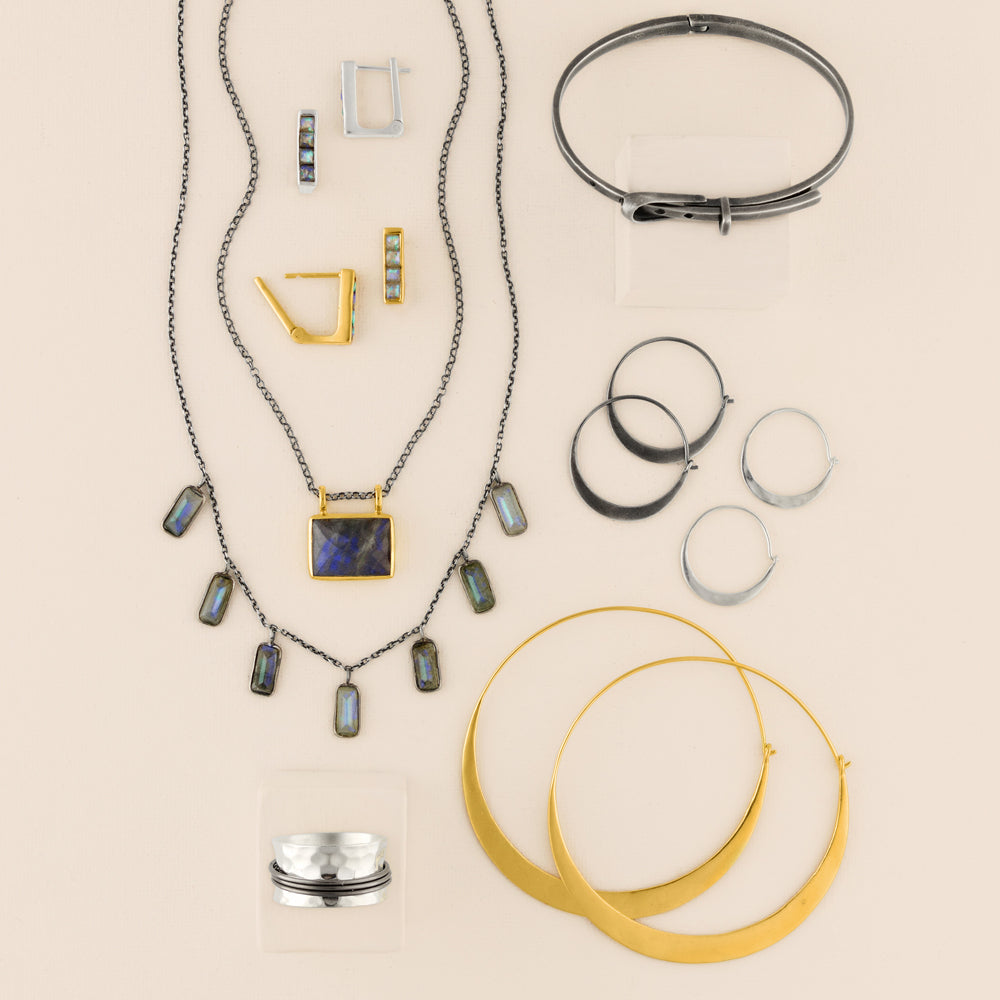 Window to the Soul Necklace in Labradorite & Gold & Antiqued Silver | Available to Ship January 7, 2026