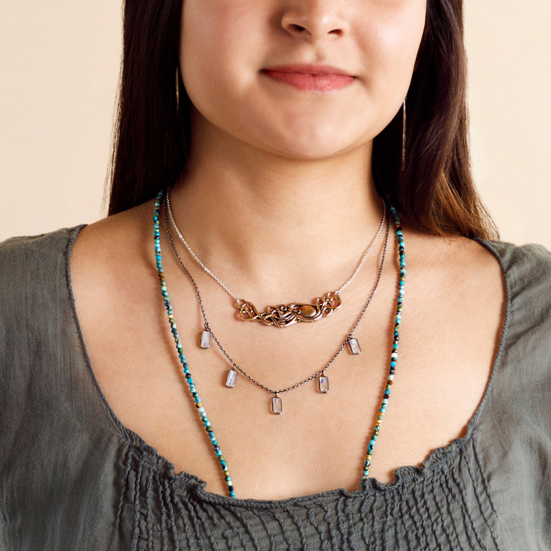 Tabula Rasa Turquoise Strand Necklace - 30-32"