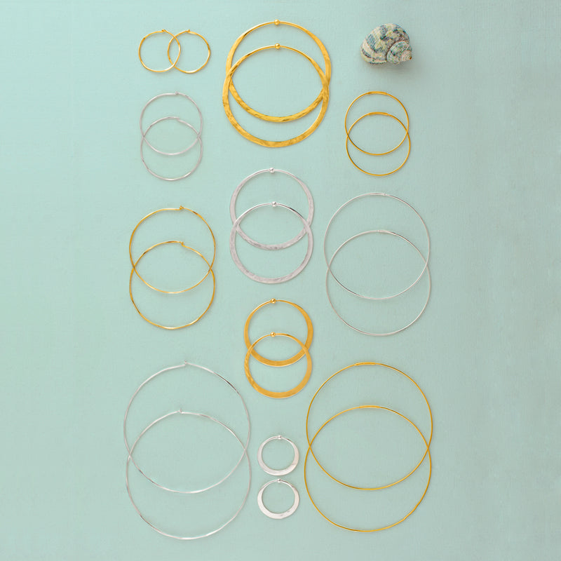 Hammered Hoops in Gold - 1"
