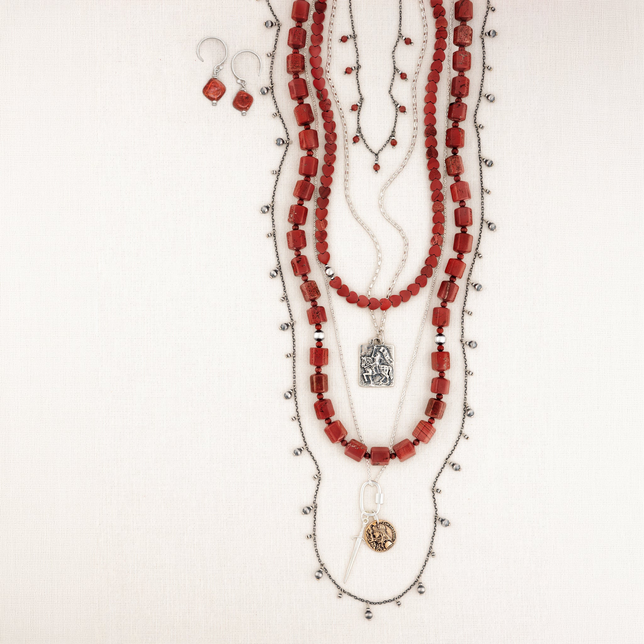 Joan of Arc Tablet Musing Necklace in Bronze & Silver