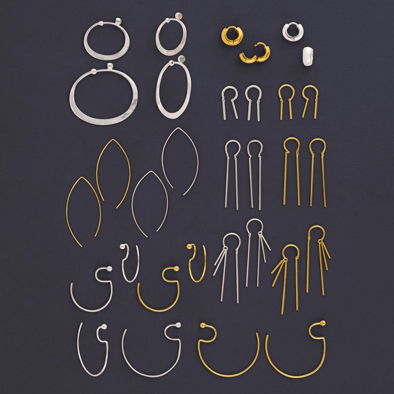 Illusion Threader Hoops in Gold - Small | Available to Ship June 3, 2024