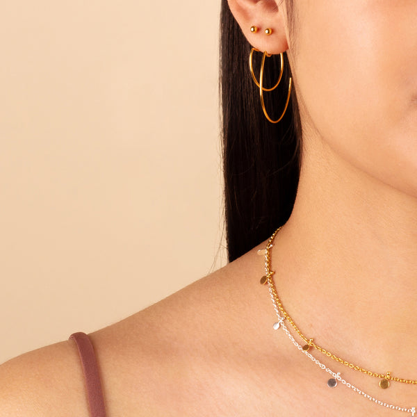 Illusion Threader Hoops in Gold - Small | Available to Ship June 3, 2024