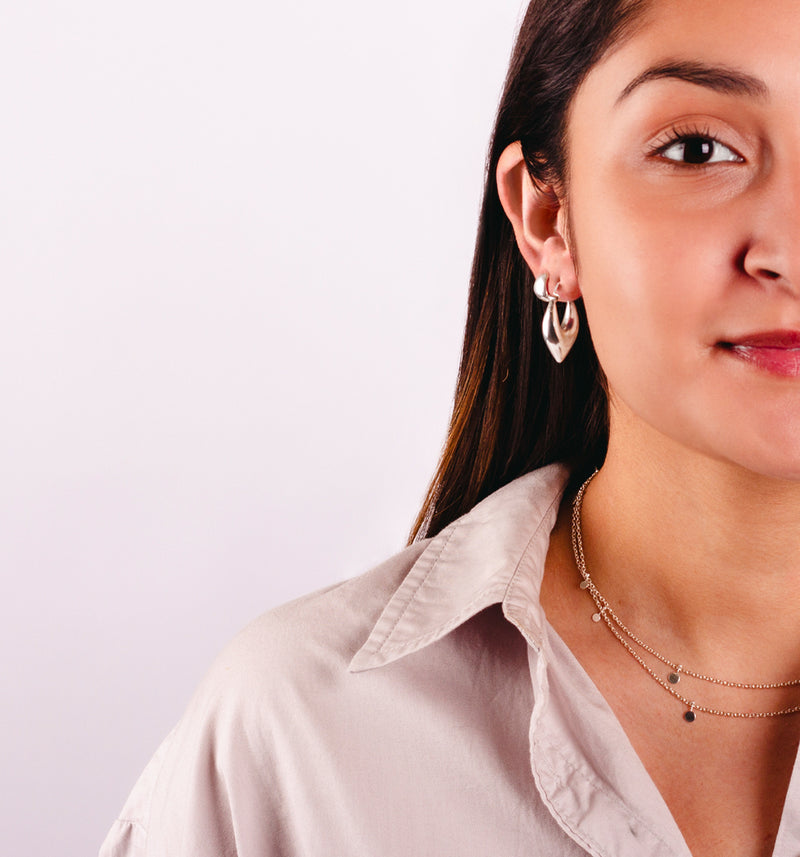 Puffy Lotus Petal Hoops in Gold