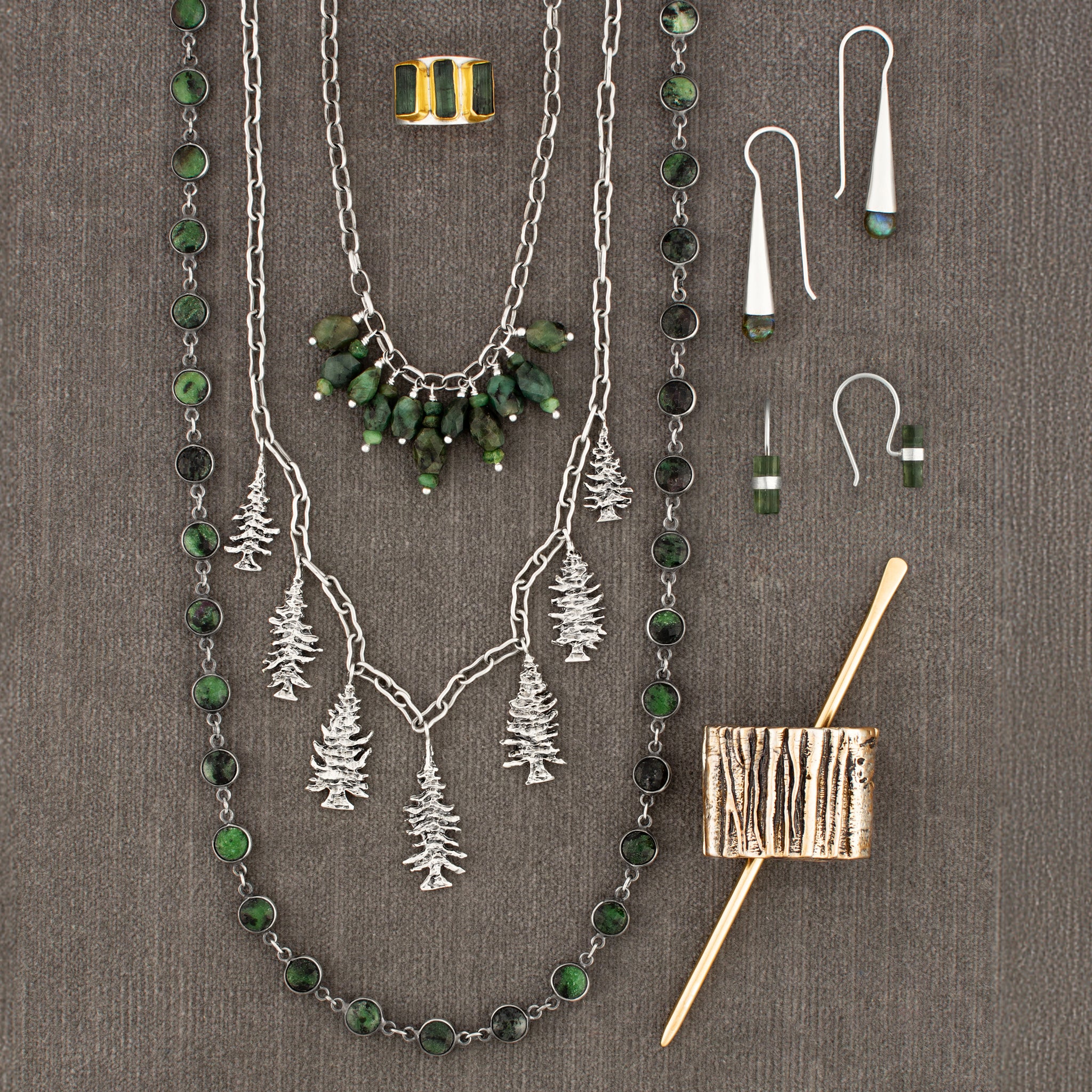 Pencil Stone Drop Earrings
