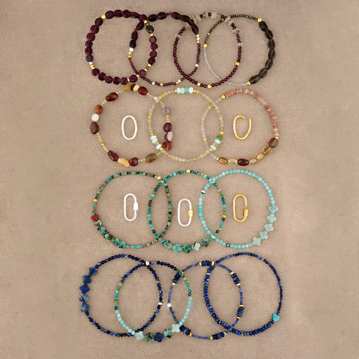 Pyrite's Booty Bracelet in Lapis, Amazonite & Turquoise with Four-Petal Flowers | Available to Ship October 30, 2026