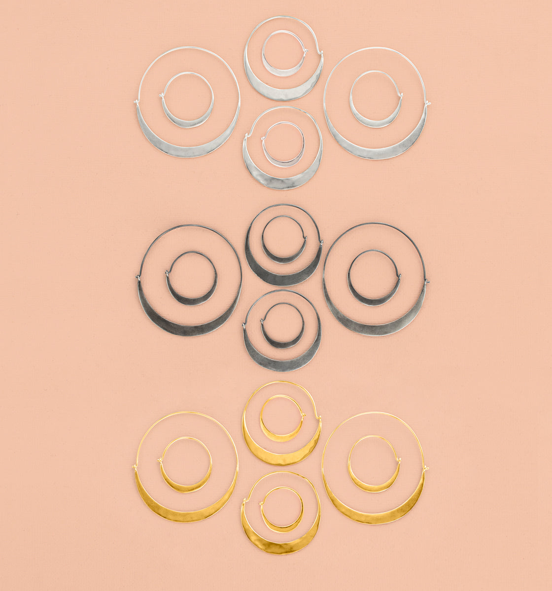 Arc Hoops in Antiqued Silver - 3/4"