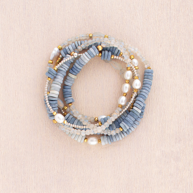 Blue Sky & Silver Linings Stretch Bracelet Set