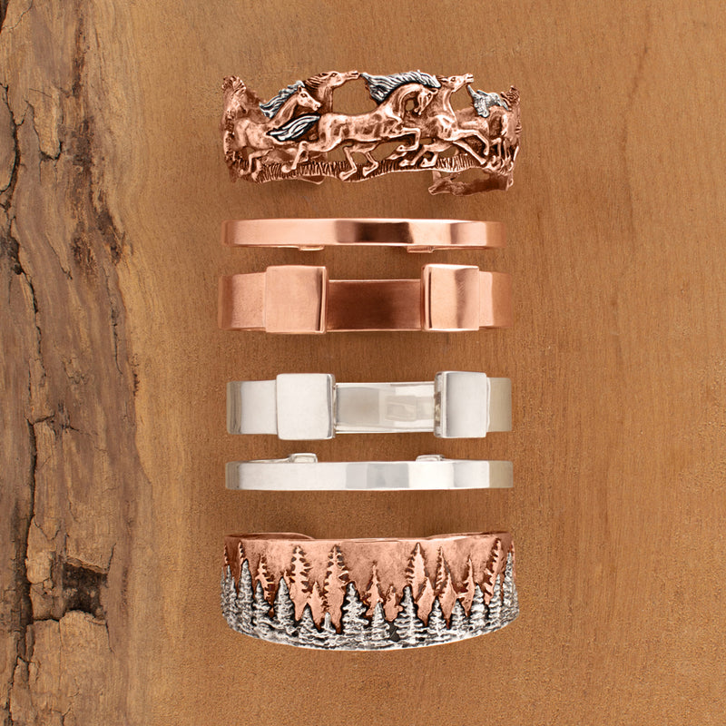 Wild & Free Cuff - Narrow in Copper with Silver Accents