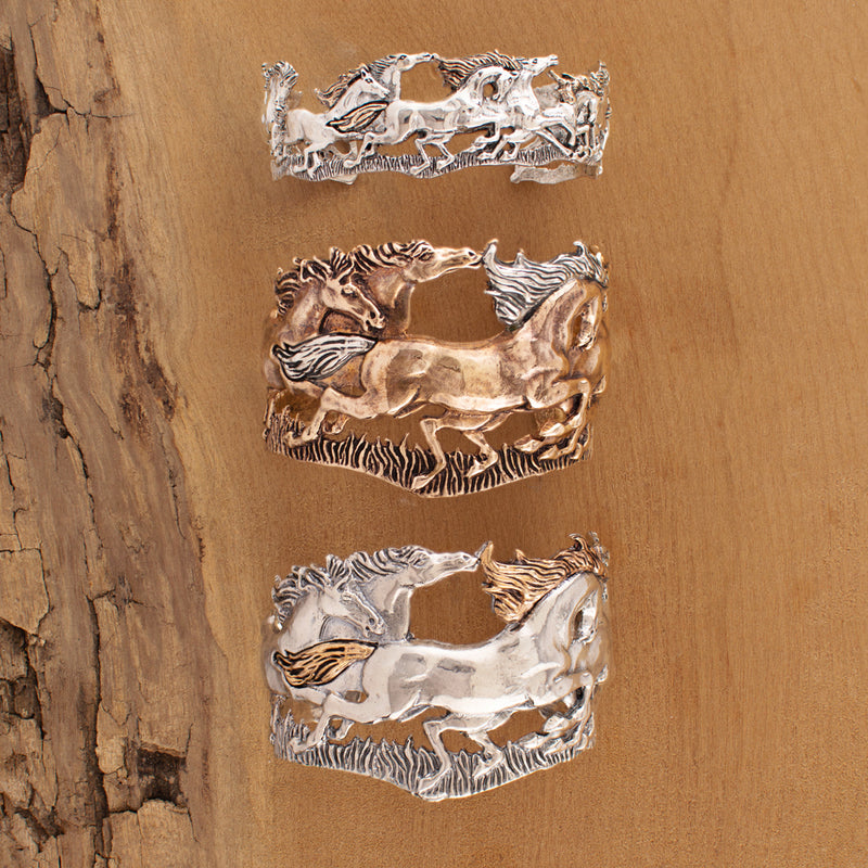 Wild and Free Cuff in Bronze with Silver Accents - Wide
