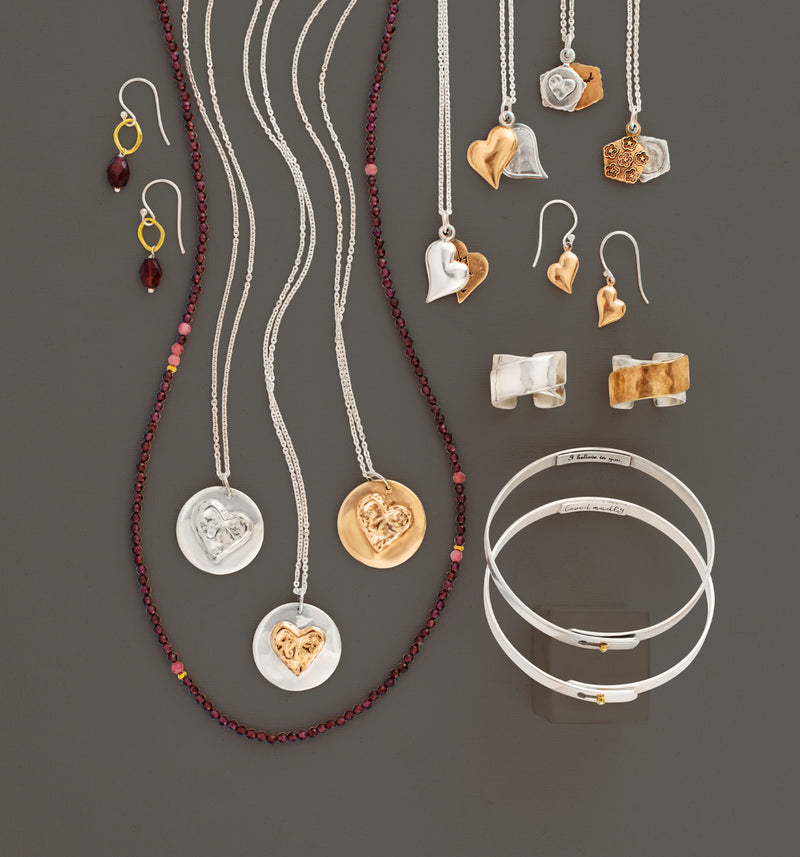 Loved Musing Necklace in Two-Tone Silver & Bronze