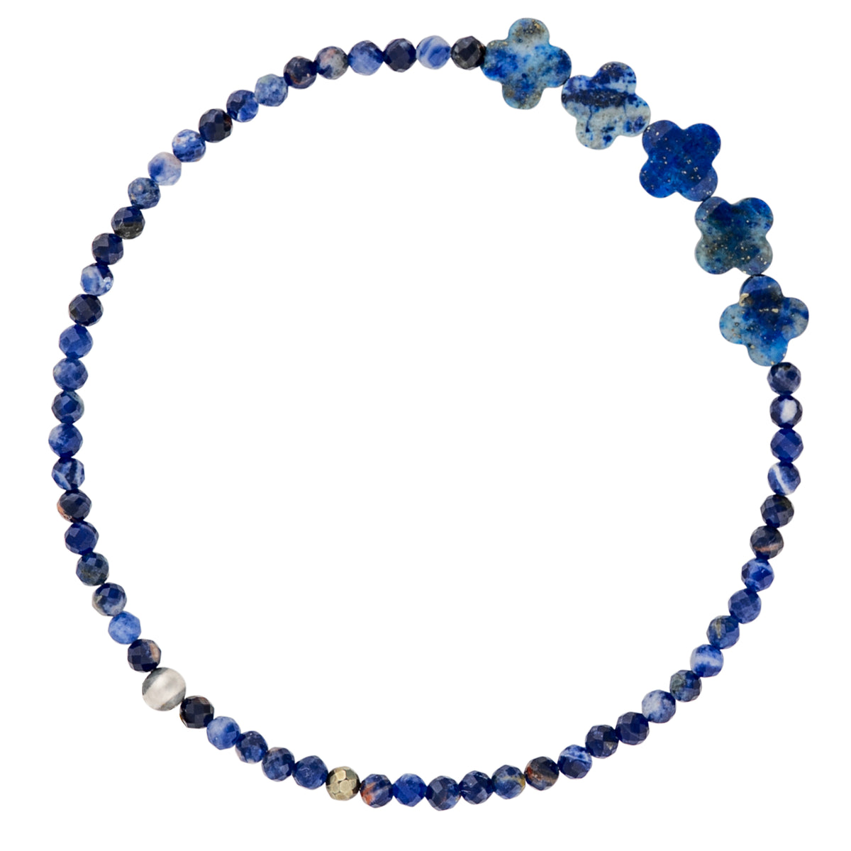Pyrite's Booty Bracelet in Lapis with Four-Petal Flowers | Available to Ship October 30, 2026