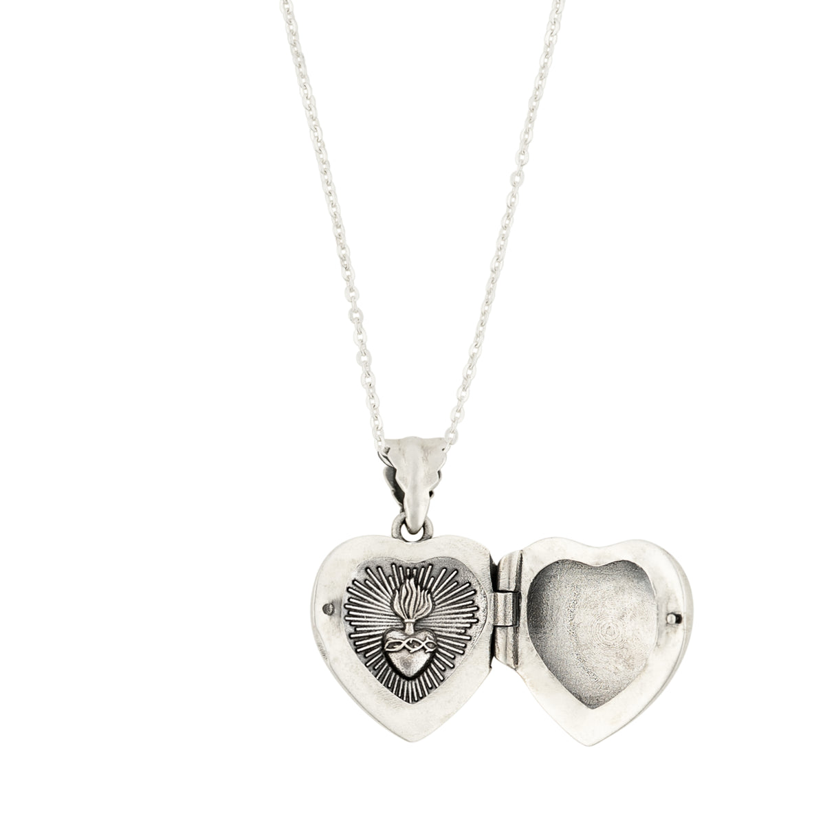 Sacred Heart Locket Necklace - Cable Chain | Available to Ship October 30, 2026