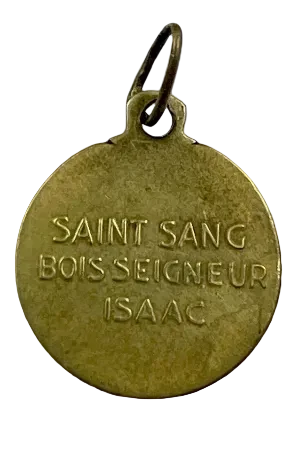Vintage Medal Saint Sang Bois Seigneur Isaac v128