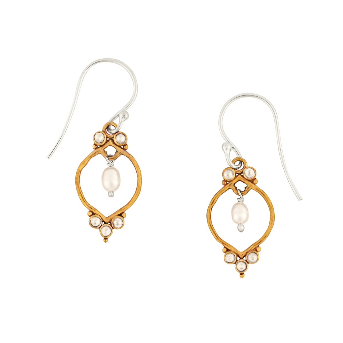 Pearly Delight Earrings in Bronze with Silver Accents | Available to Ship October 30, 2026