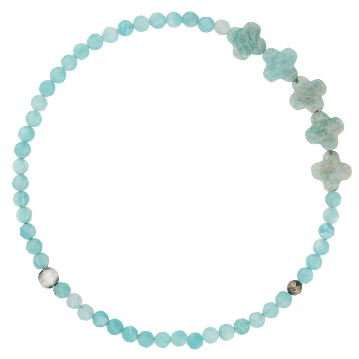 Pyrite's Booty Bracelet in Amazonite with Four-Petal Flowers | Available to Ship October 30, 2026