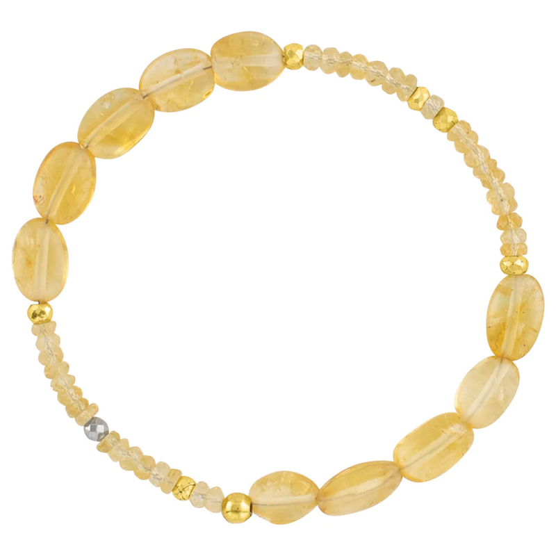 Pyrite's Booty Bracelet in Smooth Oval Citrine & 3.5mm Citrine