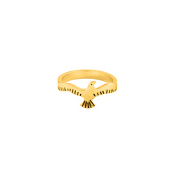 Modern Peyote Bird Ring in Gold